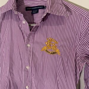 Ralph Lauren Purple Striped Button Down Shirt